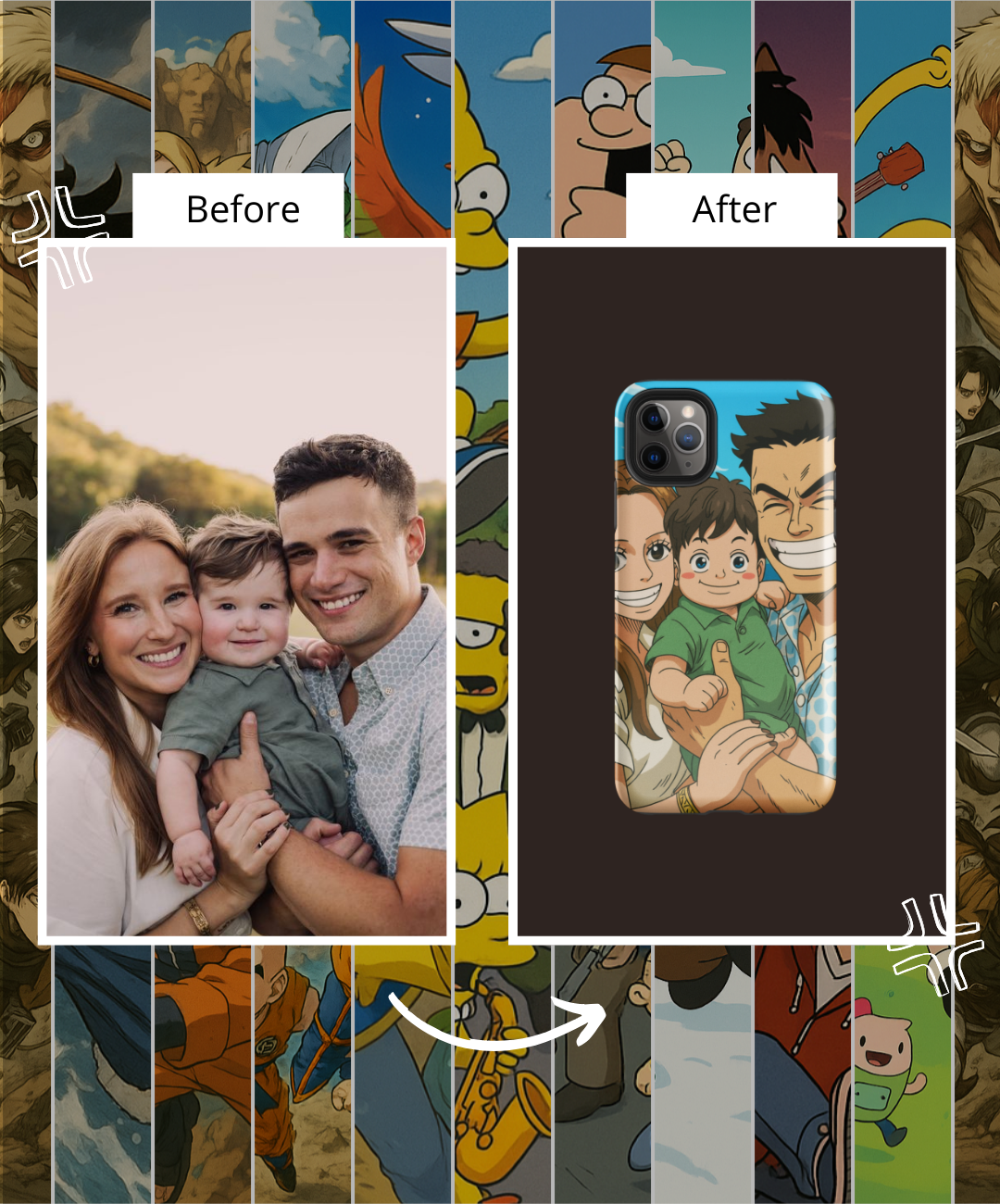 Portrait Cover iPhone 11/11 pro/11pro max  - Inspired by Anime/Series